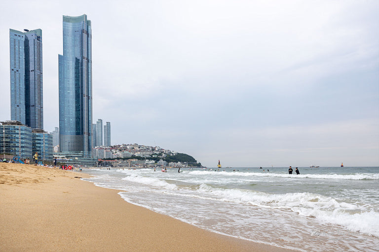 Haeundae Beach and Busan skyline